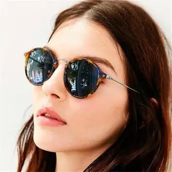Retro Okrogla Sončna Očala Ženske Luxe Oblikovalec Blagovne Znamke Sončna Očala Za Ženske Original Blue Ogledalo Sončna Očala Ženski Hipster Očala