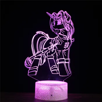 Samorog 3D LED Lučka Nebo Konj Srečni, Ustvarjalni Nočne Luči Novost Noč Lučka 3D Iluzije namizne Svetilke Za Dom Dekorativne Luči