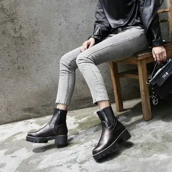 Sianie Tianie 2020 new punk stylish woman ankle boots platform ankle martin boots winter warm waterproof women shoes size 10 43