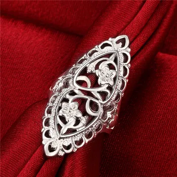 Srebrna barva obroča, votel, velik, retro modni slog vrhunska kul klasična čar nakit Evropi Vroče