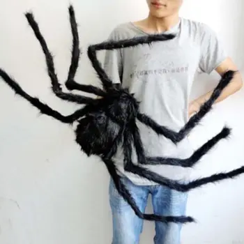 Super velik plišastih pajek, narejene iz žice in plišastih črna in barvna slog za stranke ali halloween okraski 1Pcs 30 cm,50 cm,75 cm