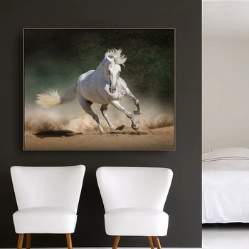 Teče Konj Platno Art Živalskih Wall Art Plakat Slike Za Dnevni Sobi Doma Dekor Steno Platno, Tisk Slikarstvo
