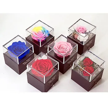Umetni Večno Rose Večni Cvet Dragulj Primeru Sušilniki za Dekoracijo Dekor Valentinovo Predstavila Nakit Kozmetični Darilni embalaži