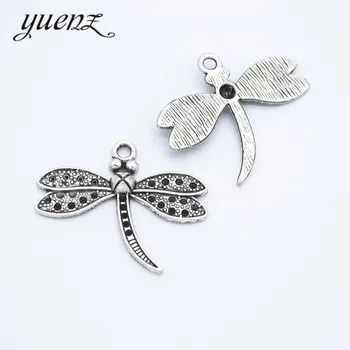 YuenZ 5pcs 2 barva Antique silver Plated dragonfly Čare Obeski za Nakit, Izdelava DIY Ročno Obrt 34*29 mm D282