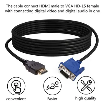 1/1.8/3/5M Kabel HDMI HDMI Na VGA HD Z Avdio Kabel HDMI NA VGA Kabel dropshipping
