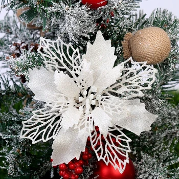 2020 Novo 10pcs 11 cm Velike Umetne Bleščice Cvet Božično Drevo Obeski Ornament DIY
