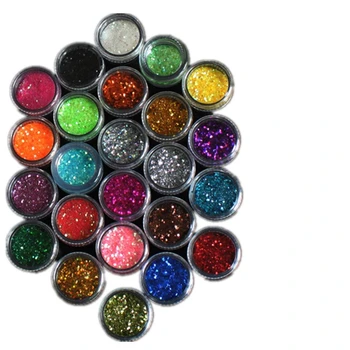24 barv svetlo akril Bleščice Sequins UV Nail Art Okras