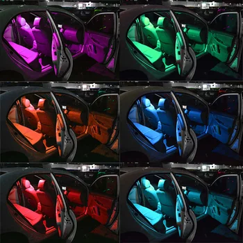 2PCS Širina Svetlobe za Avtomobilske T10 5050 6SMD Auto LED Sedem-barva Svetlobe Bliskavice registrske Tablice Lučka Avto Dome Branje Luči Novih