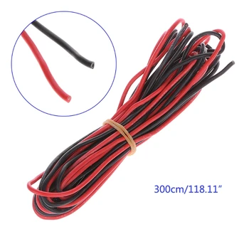 3 Meter Rdeča + Črna Mehka Kabel RC Lipo Baterije ESC Silikonski Žice 18AWG Heatproof