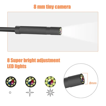 4.3 palčni Ročni Zaslon Endoskop Fotoaparat Borescope Pregledovalna Kamera IP67 Nepremočljiva 8 Nastavljiva LED Osvetlitev Endoskop