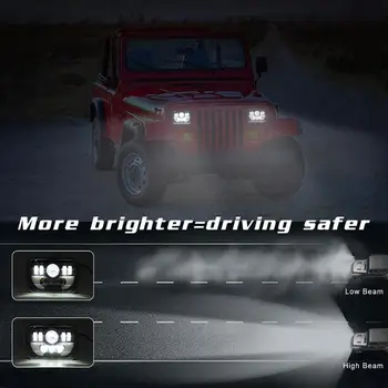 7x6/ 5x7 palčni 300W LED Smerniki Pravokotne Hi-Lo meglenke Žarnice za Avto, Tovornjak SUV Auto Dodatki