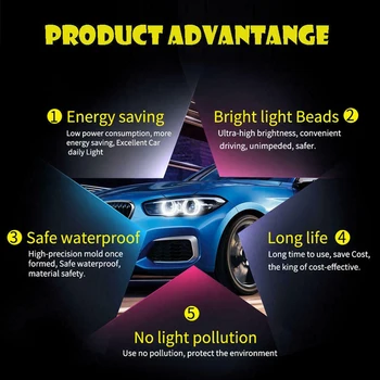 8000K Modra LED Angel Eye Marker Halo Žarnice Svetilke za -BMW E39 E53 E60 E63 E64 E66 E87 5 6 7 X3 X5 [Pakiranje 2 Kos]