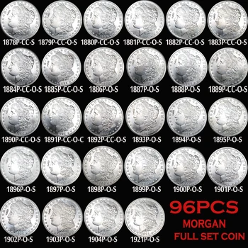 96PCS 27 g brnenje USA Morgan Kovancev, Nastavite 1887-1921 Starinsko ZDA Dolarja KOPIJO Spominski Replika