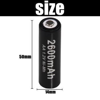 Baterije AA NiMH Nizke self-odvajanje Trajne 1,2 V 2600mAh baterija za polnjenje Ni-MH za ponovno Polnjenje 2A Bateria akkumulator