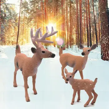 Belorepi Jelenov Mini Simulacije Jelena Božični Okraski Model Simulira Novo Leto, Božič Elk Poroko PVC Dekor