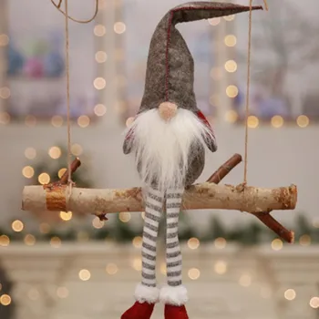 Božično Dekoracijo Srčkan Sedel Dolgo nogami Elf Festival Novo Leto Večerjo 2019 Božični Okraski za Dom