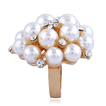 CRLEY moda prilagodite imitacije pearl prst obroči edinstveno razkošje nove luštna punca darilo cz cirkon poroko zaročni prstan za ženske