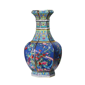 Jingdezhen Emajl Antik Vaza Vaze Cvetje In Ptice Vzorec Starih Ming in Qing, iz Porcelana