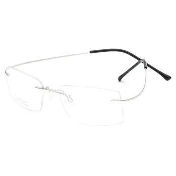 Kovinski Okvir Očal Moških Poslovni Slog Rimless Eye Glasses Kratkovidan Očala s Spomladanski Tečaji Nov Prihod