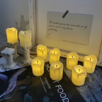 LED Elektronski Ponaredek Sveče Baterija Upravlja Brezplamensko Sveče Za Božič Wedding Party Doma