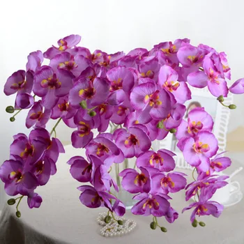Moda Orhideja Umetno Cvetje DIY Umetno Metulj Orhideja Svile Šopek rož Phalaenopsis Poročno Dekoracijo Doma