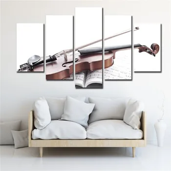 Modularna Platno, Slike Dnevne Sobe Doma Dekor 5 Kosov Glasbila Violino Tiskanje Slik Sodobnih Plakat Wall Art Okvir