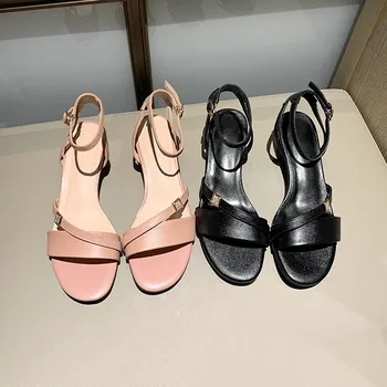 MoonMeek 2020 najnovejši pravega usnja, copati ženske sandale vrh kakovosti sponke kristalno poletje moda stranka čevlji dame črna