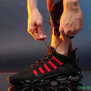 Novi Čevlji Za Moške Rezilo Dnu Športni Čevlji Oblazinjenje Dihanje Superge, Tek Telovadni Copati Hitro Teči Na Tekočem Traku
