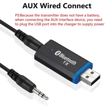 Oddajnik Adapter Bluetooth 5.0 Avdio Oddajnik Sprejemnik USB/3.5 mm Vmesnik Brezžični Adapter Za TV Računalnik USB/3.5 mm AUX