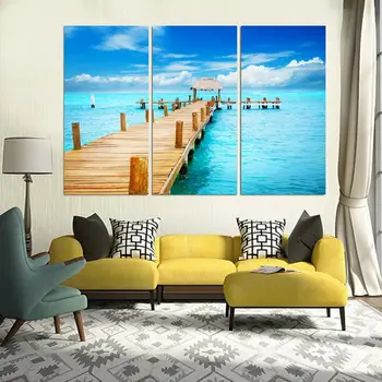 Padec ladijskega prometa, 3 Plošče tiskanih slikarstvo Seascape barvanje Sten v slikah, Doma Dekoracijo dnevno Sobo, Moderno slikarstvo LS420