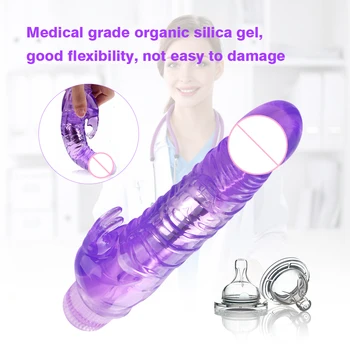 Rabbit Vibratorji Jelly Vibrator Za Ženske Vagine, Klitorisa stimulacije Erotično Sex Igrače Za Odrasle Vibracije Ženska Ženska Masturbator