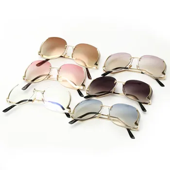Royal Dekle Edinstveno Rimless Ženske sončna Očala Ovalne Prevelik Rezanje Objektiv Gradient Jasno Objektiv ss144