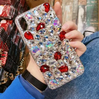 Super luksuzni polnega diamantov, večbarvni Pregleden kristalno TPU primeru Telefon za Samsung Note 10 8 9 S8 S9 S10 Plus A90 A70 A60 A50