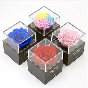 Umetni Večno Rose Večni Cvet Dragulj Primeru Sušilniki za Dekoracijo Dekor Valentinovo Predstavila Nakit Kozmetični Darilni embalaži