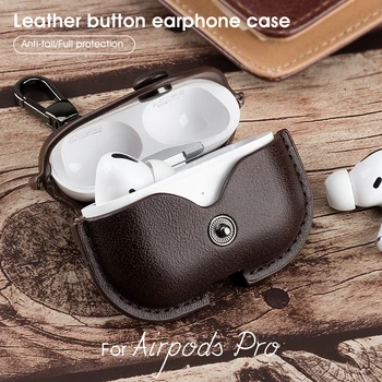 Usnje Bluetooth Brezžične Slušalke Primeru Za AirPods Pro primeru Resnično Zaščitni ovitek Za Apple Airpods 3 letalski stroki Polnjenje Box