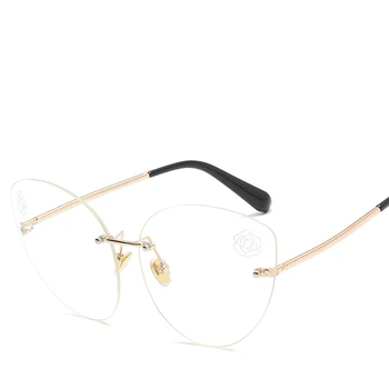 Vintage rimless sončna Očala Ženske 2018 dame moda cae oči, sončna Očala Gradient Prosojni odtenki oculos de sol feminino