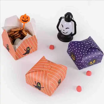 100 KOZARCEV/50PCS Risanka Darilo polje Halloween Party Uslug bonboniera Čokolada Primeru Stranka Korist Papir Darilo Pakiranje Škatle
