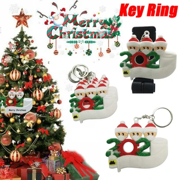 2020 Karanteno Christmas Tree Okraski Keychains Santa Claus Z Masko Viseči Okras Toaletni Papir Pribor Družini Stranka