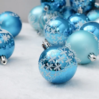 24Pcs 6 cm Modra Risanje Božični Kroglice Božič Visi Drevo Žogo Dekor Drevo Žogo Okraski za Božič Stranka Dobave Dekor