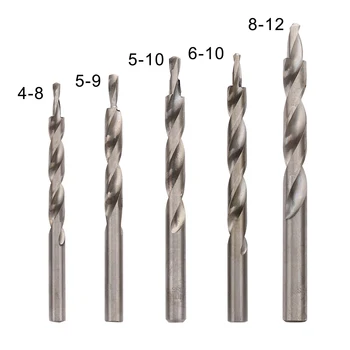 4-8/5-9/5-10/6-10/8-12 mm Lesnoobdelovalnih Drill Bit Zamenjava HSS Twist Korak Drill Bit Orodje za Ročno-Žep Luknjo Sistema nova