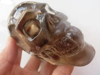 440g Tibera Dimljen Jasno, Kremen Rock Crystal Skull Carving