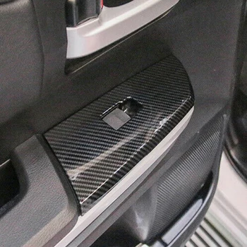 4Pcs Ogljikovih Vlaken Notranja Vrata Armrest Pokrov Okna Stikalo Trim za Toyota - 14-19