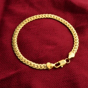 5 mm polno sideway verige Zapestnice Moda za ženske & moški Nakit zapestnica zlato, ki je napolnjena brazilske ženske srebrne zapestnice