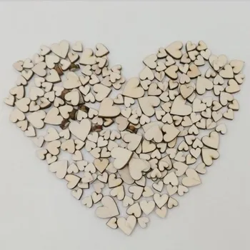 50/100 kozarcev Poročno Dekoracijo Lesenih Ljubezen Srce Oblika za Poroke Plošče Umetnostne Obrti Okraskov Šivanje Doma Dekor Dodatki