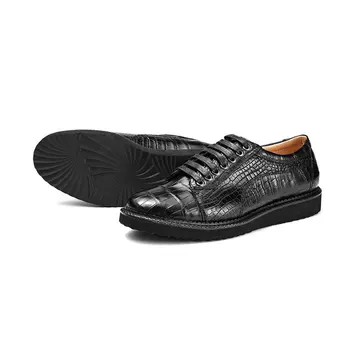 Aligator, Usnja Moške priložnostne obleko, čevlji kavboj visoke kakovosti Vintage usnjeni čevlji