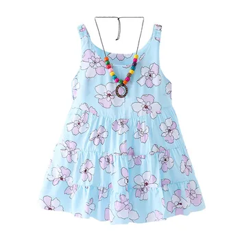 Baby Girl Oblačenja Chirdren Otroci Dekleta Princesa Belle Tiskanja Brez Rokavov Obleke, Kopalke, Oblačila Cvetlični Torto Obleke Plaži Obleko A1