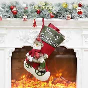 Božič dobave Božične nogavice, Božični okraski božič skladiščenje vrečko bonbonov Božična nogavica vrečko Božično darilo stoc