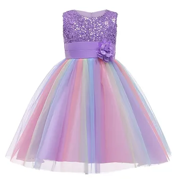 Dekle Fluffy Princess Obleke Žogo Cvetlični Princesa Družico Pageant Obleke luksuzni shoulderless čipke til Poročno Obleko za deklice