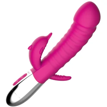 Električni Dvojno Glavo Vibratorji Silikonski Rabbit Vibratorji Ogrevanje Klitoris Stimulator G-spot Massager Sex Igrače za Ženske A1-1-276