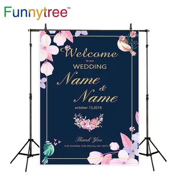 Funnytree fotografija kulise cvetje, ptice poroko akvarel rojstni dan praznik pomladi okvir photocall fotografija